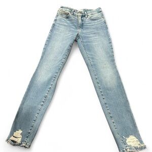 Good American Faded Blue Distressed Skinny Jeans